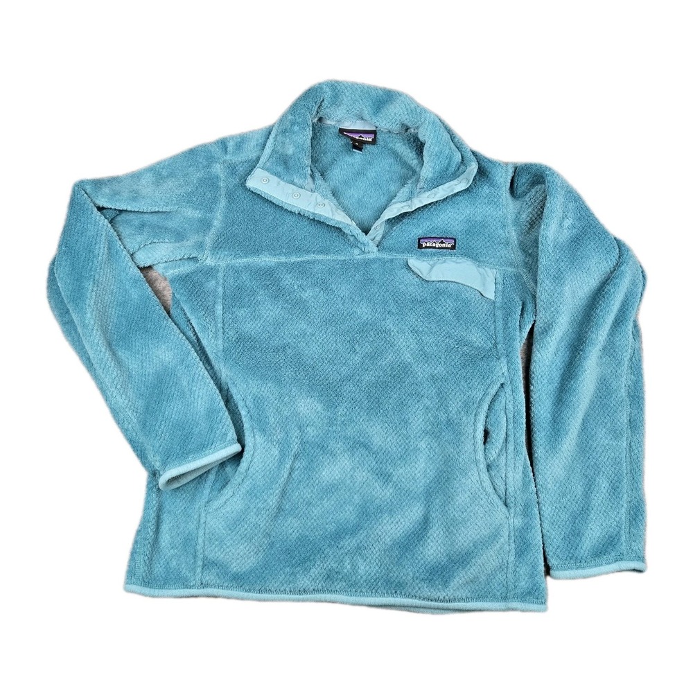 Patagonia Re-Tool Snap T Pullover Fleece Jacket Womens Teal Blue Polartec